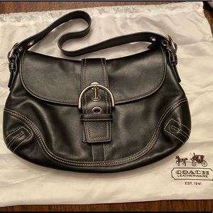 Coach black leather handbag